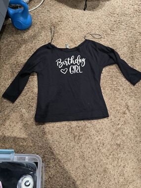 Birthday Girl Black Off-Shoulder  Top